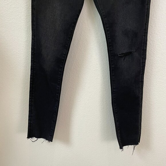 NEW MO&Co. Womens 27 Rock N Soul Black Distressed Jeans Cotton Blend - Picture 9 of 13